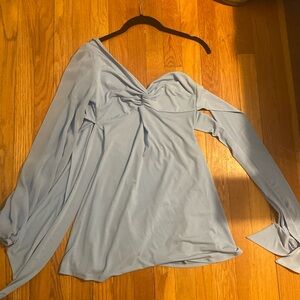 Lucy in the Sky off the shoulder blue dress